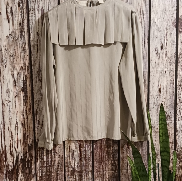 80s Vintage gray blouse - Picture 3 of 11